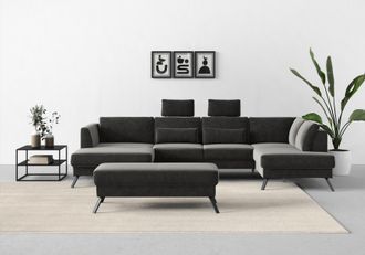 Sit&more Wohnlandschaft »Lindholm U-Form« mit Sitztiefenverstellung und Federkern