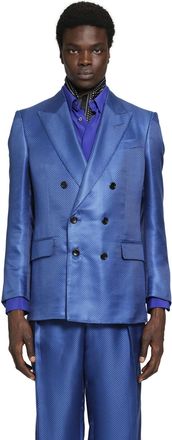 Tom Ford Silk Hopsack Double-Breasted Blazer