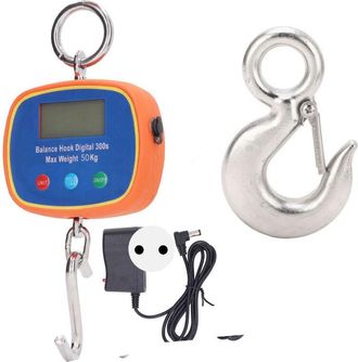 OEM B&aacute;scula De Gancho Electr&oacute;nica De Doble Cara Con Pantalla Lcd, B&aacute;scula Colgante De Gr&uacute;a Industrial Port&aacute;til De 50 Kg/100 Lb, Enchufe Europeo De 90-240 