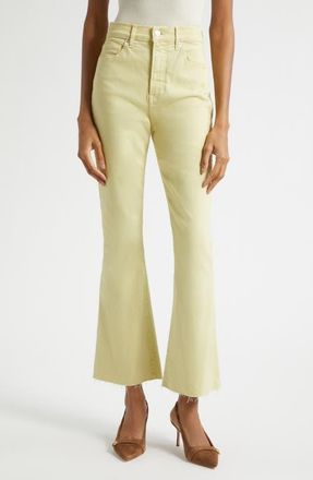 Veronica Beard Carson Raw Hem High Waist Ankle Flare Jeans in Pistachio at Nordstrom, Size 23