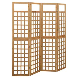 vidaXL Biombo/enrejado De 4 Paneles Madera Maciza De Abeto 161x180 Cm Vidaxl