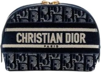 Dior Pre-owned Canvas Pouch - Dames - Vintage Mini Tas - Blauw - ONE Size - Leer - Vintage