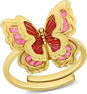 Delmar Enamel Butterfly Ring in Red Multi-Color at Nordstrom Rack