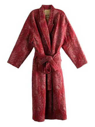Uma Wang Cappotto Cicero doppiopetto con cintura - Rosso