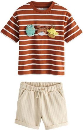 Next Kids Safari Graphic T-Shirt & Shorts Set in Brown at Nordstrom, Size 6-7Y