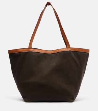 The Row Tote Park Three Stitch de lona reversible