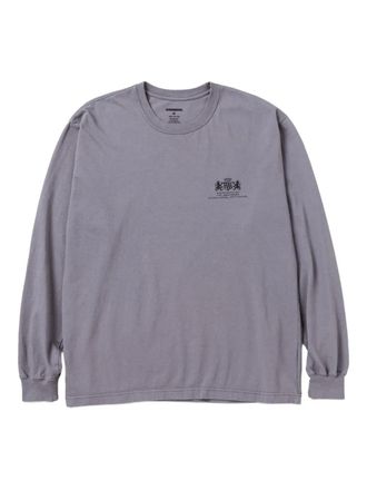 Neighborhood crest-print long-sleeve T-shirt - men - Cotton - S - Grey