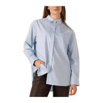 Selected Dames, Blouses & Shirts, Blauw, Maat: XL Katoen