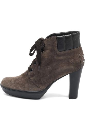 Tod's 95mm suede ankle boots - Brown