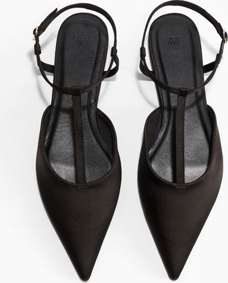 H&M Spitze Sandaletten aus Satin - Schwarz