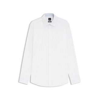 BOSS Easy-iron slim-fit shirt in stretch-cotton poplin