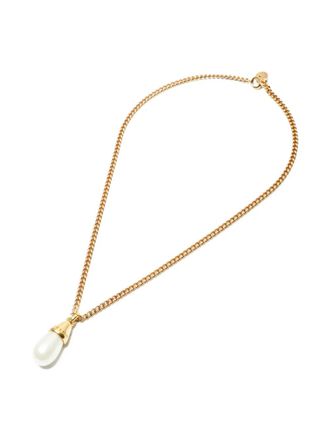 Celine 1980-1990 faux-pearl pendant necklace - Gold