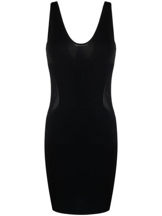 Stella McCartney Mini-jurk met diepe ronde hals - Zwart
