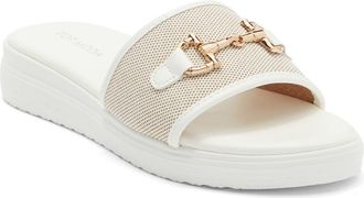 Top Moda Genova Bit Slide Sandal in White Pu at Nordstrom Rack, Size 7.5