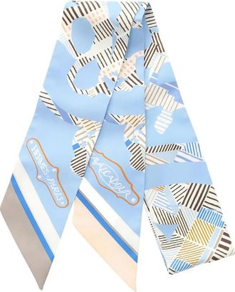 Hermès 2000s Cavalcadour sjaal met print - Blauw