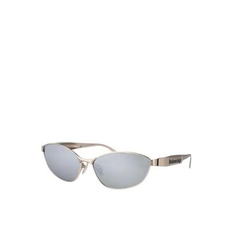 Balenciaga Sunglasses, female, Gray, ONE SIZE, Metal Frame Mirrored Sunglasses