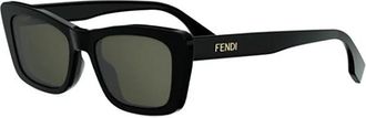 Fendi Lettering Zonnebril - unisex - Zonnebrillen - Zwart - 53 MM - Accessoires