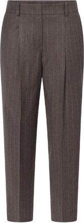 Windsor Broeken, Dames, Bruin, XL, Wol, Tapered Broeken