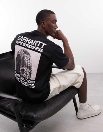 Carhartt Work in Progress Sean Hamilton 03 - T-shirt nera con stampa sul retro-Nero