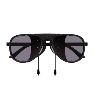 Montblanc Black Linea Extreme Metal Square Sunglasses