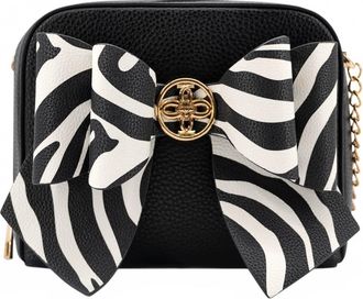 Like Dreams Womens Zebra Bow Mini Crossbody Bag In Black