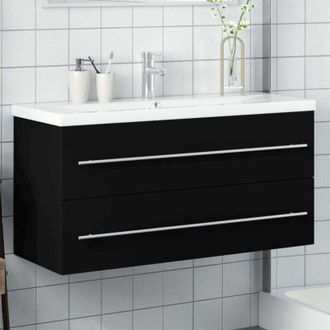 vidaXL Vidaxl - Mueble De Ba&ntilde;o Con Lavabo Integrado Negro