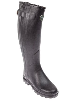 Le Chameau rubberised leather boot - Black