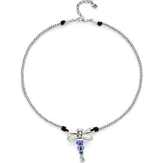 UNOde50 Short Pendant Necklace With Dragonfly in Silver at Nordstrom