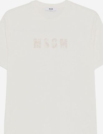 Msgm Kids T-Shirt Cotton Cream T-Shirts And Polos