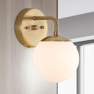 Jonathan Y Designs Louis Parisian Globe 5.75 1-Light Metal/Frosted Glass Modern Contemporary LED Vanity