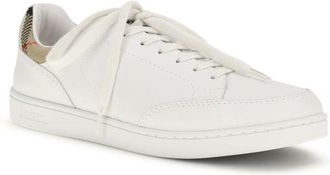 Burberry Mens White Calf Leather Bos Taurus Low Top Sneakers