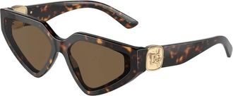 Dolce & Gabbana Authentieke stijlvolle zonnebril- Premium kwaliteit! - Dames - Zonnebrillen - Bruin - 59 MM - Accessoires