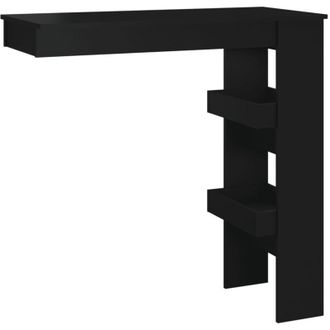 vidaXL Mesa De Bar De Pared Madera Contrachapada Negro 102x45x103,5cm Vidaxl