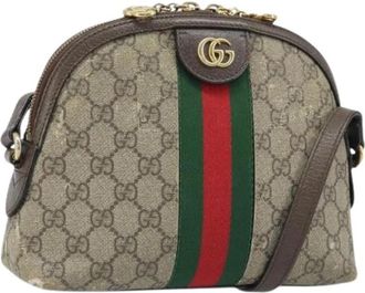 Gucci Pre-owned Vintage Canvas Schoudertas - Dames - Vintage Schoudertas - Veelkleurig - ONE Size - Leer - Vintage