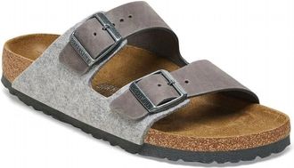 Birkenstock Womens Arizona Wool Felt / Suede Leather Sandal - Narrow Width In Iron