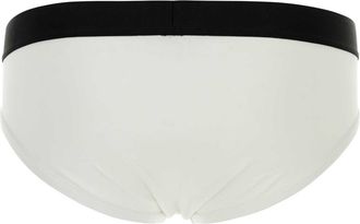 Dsquared2 Mens Stretch Cotton Brief White Elastane Swimwear