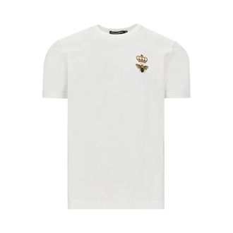 Dolce & Gabbana Bee and crown embroidery T-shirt Man 52