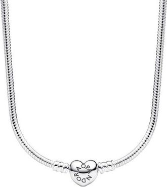Pandora Moments Heart Clasp Snake Chain Necklace