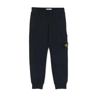 Stone Island Darkblue Trousers for Boys Ss24 - male - Stone Island - Sweatpants - Blue - 8 Y - Kids