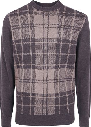 Barbour Crewneck Sweater Mineral Tartan