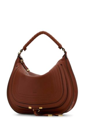 Chlo&eacute; Womens Caramel Leather Marcie Shoulder Bag Claybrown Borse A Mano