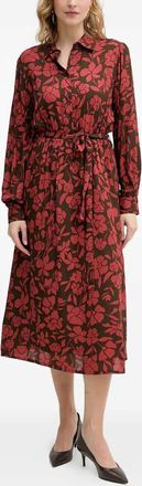 Benetton floral-pattern midi dress - Marrone