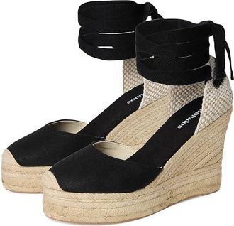 Soludos Platform Wedge Espadrille Womens Sandals Noche Black : 9.5 B - Medium, Rubber/Synthetic