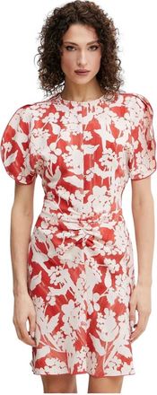 Victoria Beckham Kleedjes, Dames, Veelkleurig, S, Polyester, Bloemenprint gedrapeerde minijurk