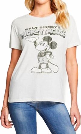 Chaser Mickey Mouse Recycled Vintage Tee In Off White