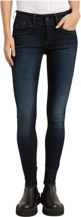 G-Star Lynn Mid Waist Skinny Jeans - Dames - Skinny Jeans - Blauw - W27 - Denim - Jeans