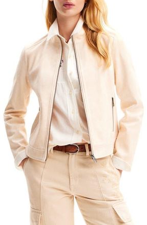 Desigual Slim Biker Jacket in Ivory at Nordstrom, Size X-Small