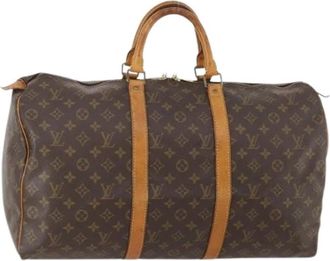 Louis Vuitton Pre-owned Boston Bag - Dames - Vintage Weekendtas - Bruin - ONE Size - Leer - Vintage