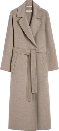 Max Mara Smmelisa Wool Robe Coat - Dames - Jas met riem - Grijs - M - Wol - Jassen