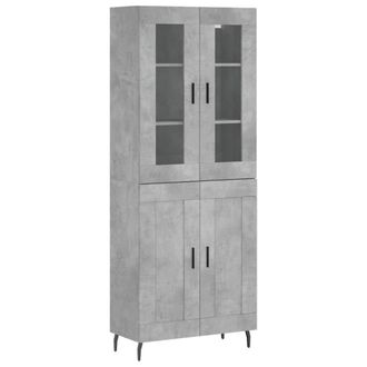 Berkfield Home Highboard Concrete Grey 69.5x34x180 cm Engineered Wood